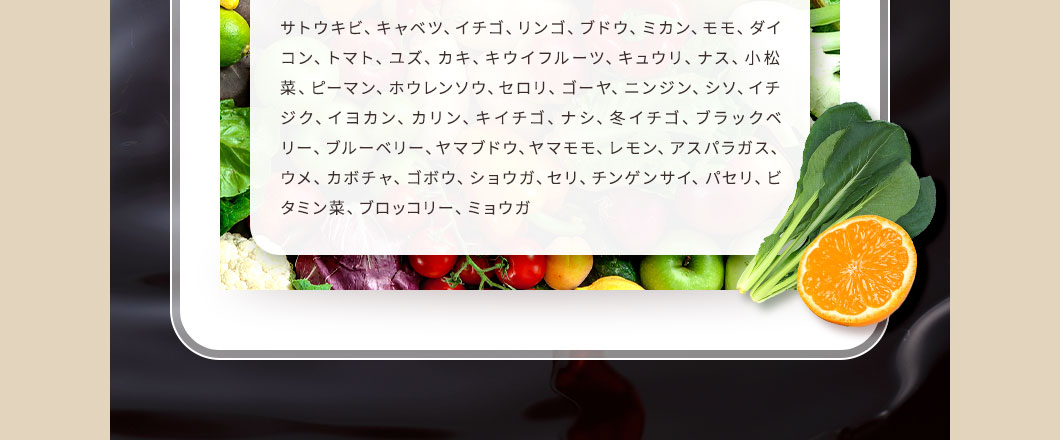 43種類の国産野菜＆果物